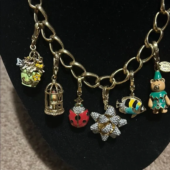 Juicy Couture Gold Charms on a Monet Necklace with Matching Bracelet - Picture 4 of 16
